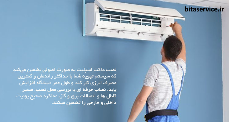 نصب داکت اسپلیت در تهران با هزینه مناسب و ارزان