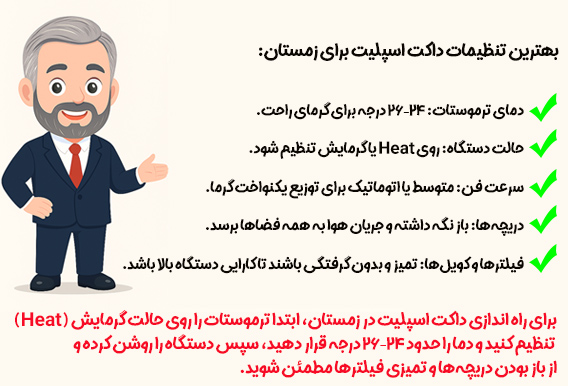 بهترین تنظیمات داکت اسپلیت زمستان