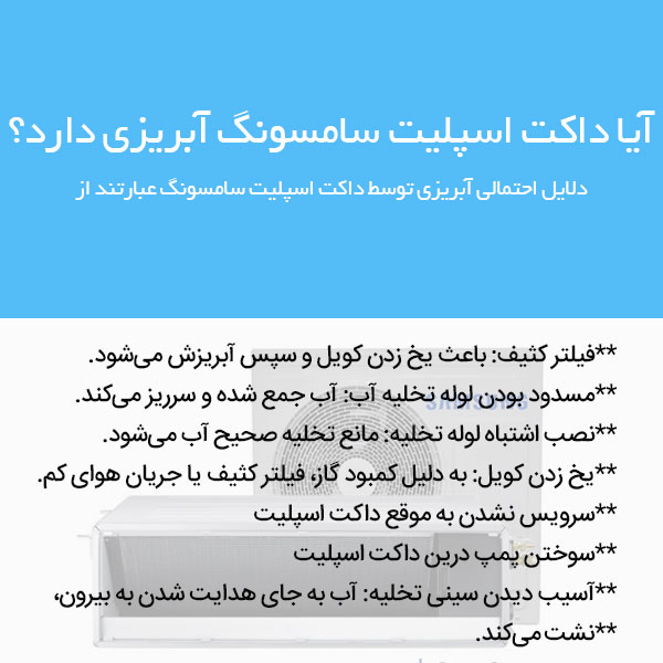 آبریزی داکت اسپلیت سامسونگ