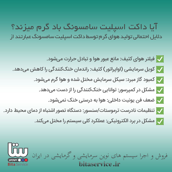 باد گرم داکت اسپلیت سامسونگ