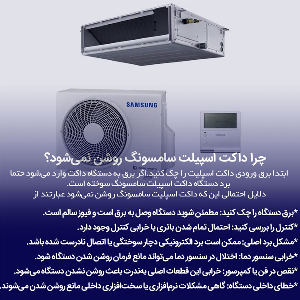 روشن نشدن داکت اسپلیت سامسونگ