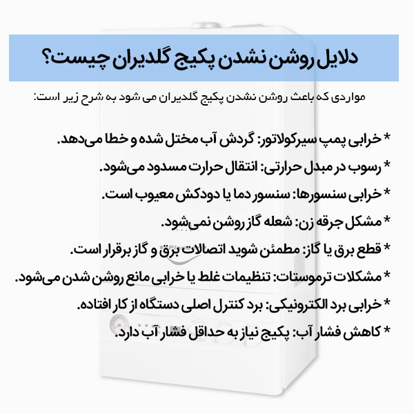 روشن نشدن پکیج